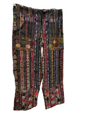 Colorful Patterned drawstring waist pants size S unisex